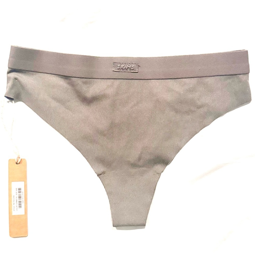 SKIMS Fits Everybody Thong Bikini | Gunmetal Grey |NWT